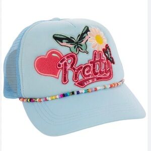 NEW Pretty Trucker Hat With Bead Chain